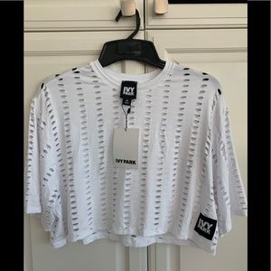 IVY PARK White Cutout Crop Top NWT
